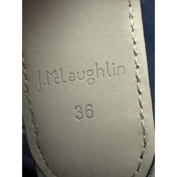 J.Mclaughlin Tennis is my racket Leather Needlepoint Belt Men's size 36 - Picture 3 of 6